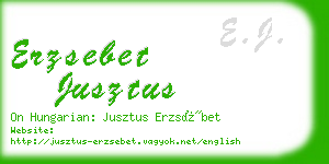 erzsebet jusztus business card